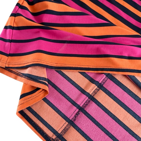 Y2K Roz & Ali stretchy Striped Maxi Dress with Belt USA beach summer sz 4 #961 - Picture 6 of 13